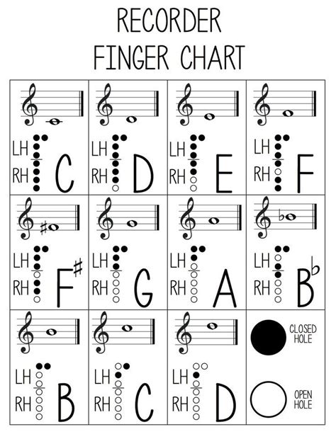 Free recorder finger chart! Looks way better than the ones online and in books. Big ...