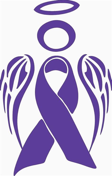 Amazon.com: Pancreatic Cancer Ribbon Angel Awareness November Purple - Die Cut Vinyl Window ...