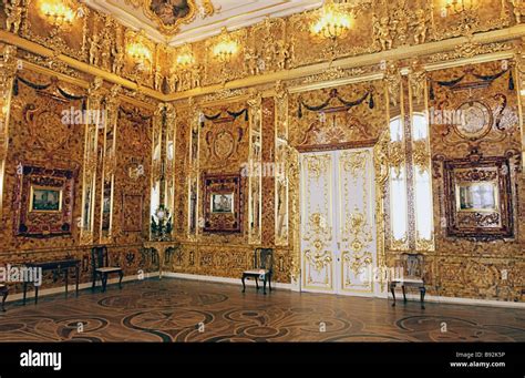 The famous Amber Room in Catherine Palace near St Petersburg Pushkin Stock Photo - Alamy