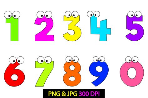 Funny Numbers Cartoon Characters Clipart Illustration par Sarita_Kidobolt · Creative Fabrica