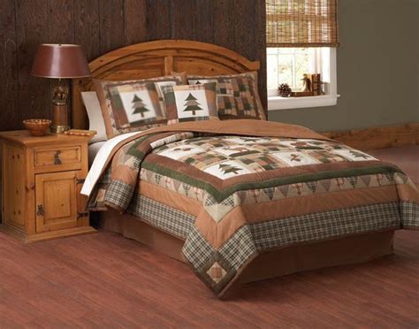 LODGE CABIN MOOSE HEAD BEAR PINES BROWN TWIN FULL QUEEN KING QUILT BEDDING SET | eBay