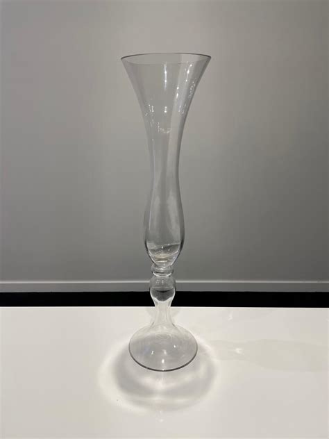 Fluted clear vase - 60cmH X 15cmD - Weddings Of Distinction