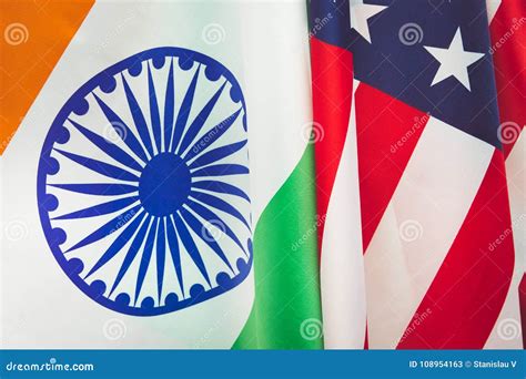 USA Flag and the Flag of the Republic of India . Relations between the Countries Stock Image ...