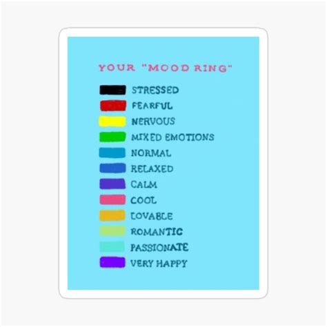 Mood Ring Color Chart Printable