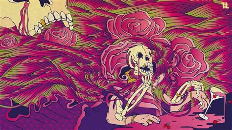 #438716 skull, bones, drugs, surreal, LSD, trippy, skeleton, artwork ...