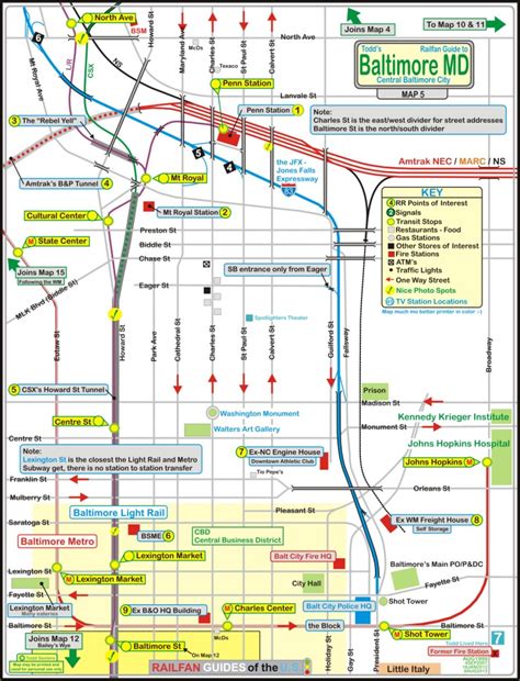 Baltimore Railfan Guide - North Central Baltimore Map