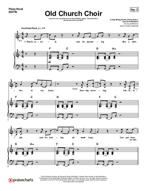 Old Church Choir Sheet Music PDF (Zach Williams) - PraiseCharts