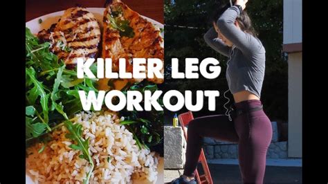 What I eat in a day to get lean + full leg workout - YouTube