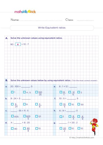 Equivalent Ratios – Worksheet | Teach Starter - Worksheets Library