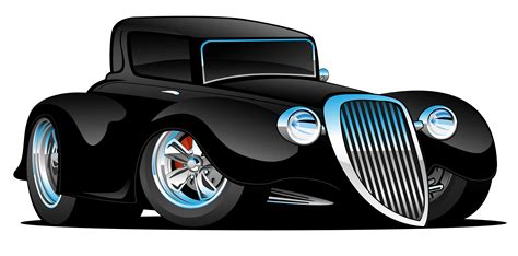 Black Hot Rod Classic Coupe Custom Car Cartoon Vector Illustration 372792 Vector Art at Vecteezy