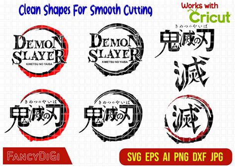 Demon Slayer Logo SVG Bundle, Demon Slayer SVG, Anime SVG Bundle, Anime Manga EPS Vector Cricut ...