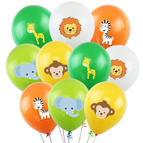 K KUMEED Jungle Safari Animals Balloons - 50pcs 12 Inch Latex Animal ...