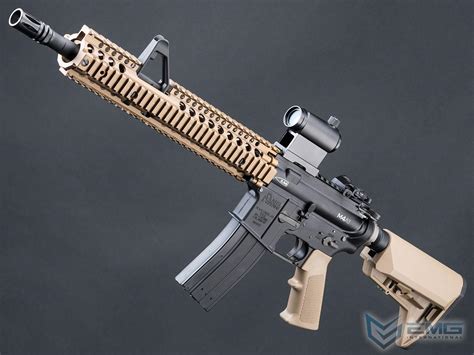 EMG Daniel Defense Licensed M4A1 SOPMOD Block II Gas Blowback Airsoft Rifle (Model: Two-Tone Tan ...