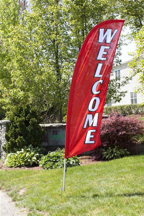 Red Swooper Flag w/ Welcome Message | Open House & Store Signage