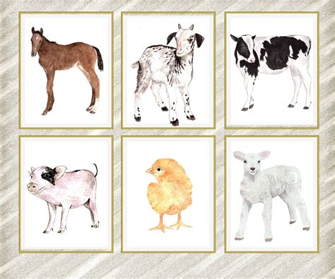 Farm animal Prints: NURSERY PRINT Kids room by LolaPrintable