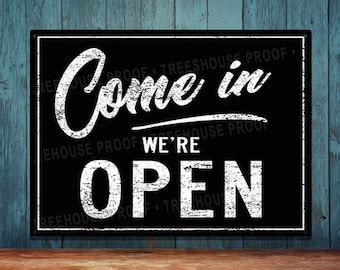 Open Come in Sign | Etsy