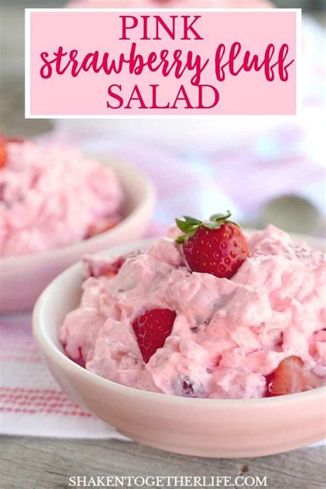 Pink Strawberry Fluff Salad | Fluff salad recipes, Cottage cheese desserts, Fluff desserts