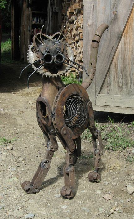 Iron Cat I love this cat! I so want to make one! | Scrap metal art, Metal garden art, Metal tree ...