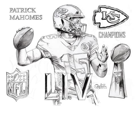 Patrick Mahomes Print B&W - Etsy