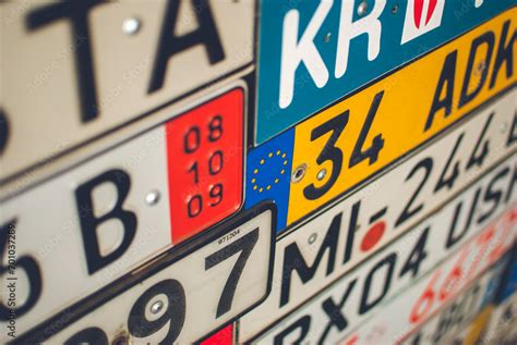 Collection of European license plates from different countries. Stock ...