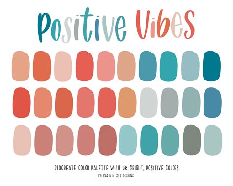 Vibraciones positivas paleta de colores procreado inspirada - Etsy España