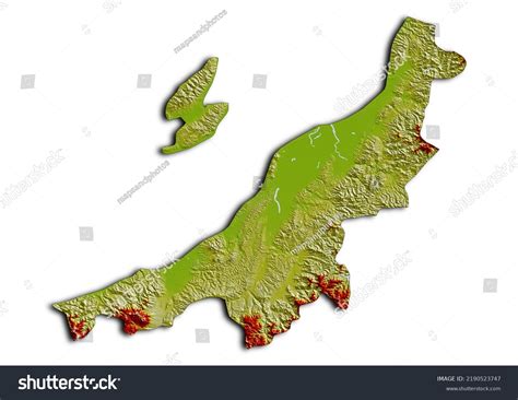 Niigata Prefecture Japan Map Shaded Relief Stock Illustration ...