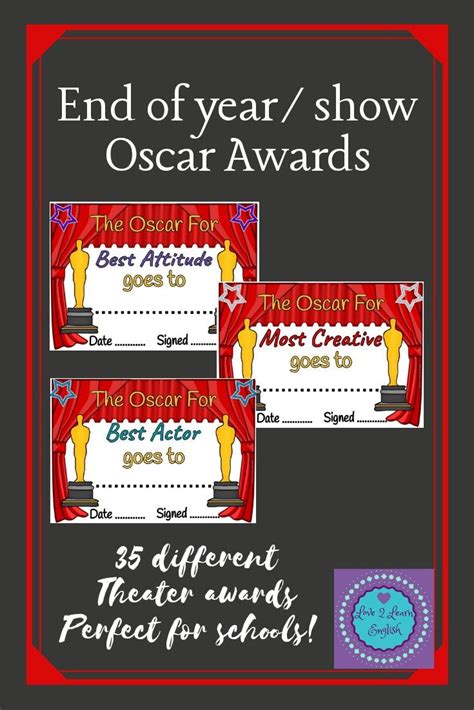 End Of Year Awards - 35 Oscars For Theater Class | End of year, Theatre class, Good listener