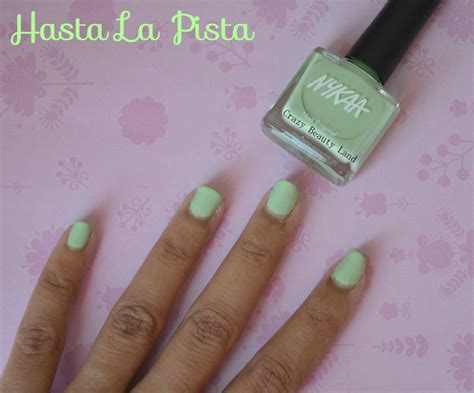 Nykaa Pastel Nail Enamels Hasta La Pista, Mint Meringue Review and Swatches - Crazy Beauty Land