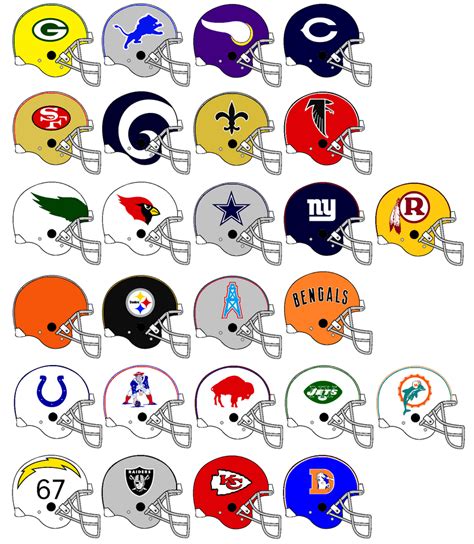 NFL Team Helmets 1971 by Chenglor55 on DeviantArt