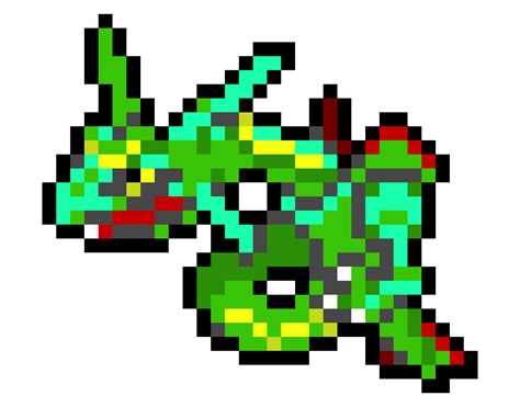 Pokemon Rayquaza Grid Pixel Art - Image to u