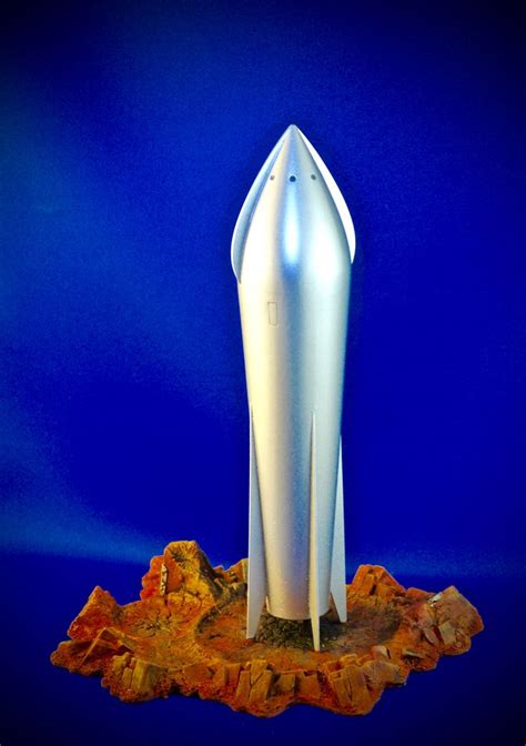 Pegasus ROCKETSHIP X-M kit on Mars crater base. Photo and build-up by ...