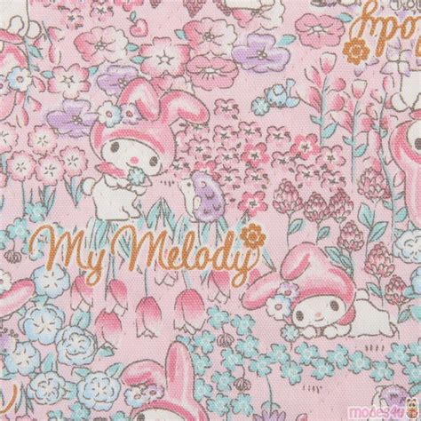 My Melody colorful flower garden quilting fabric with batting Fabric by Sanrio - modes4u