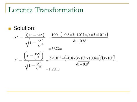 PPT - Lorentz Transformation PowerPoint Presentation, free download ...