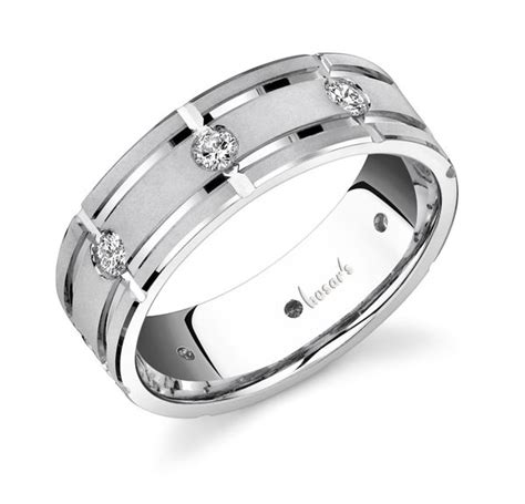 Husar's House of Fine Diamonds. 14Kt White Gold Men's Engraved Diamond ...