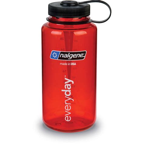 Nalgene Wide Mouth Bottle (32 fl oz, Red with Black Cap)