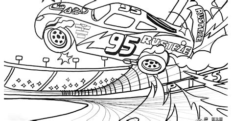 TIM TIM TV: Coloring Page - Lightning McQueen Crash Scene