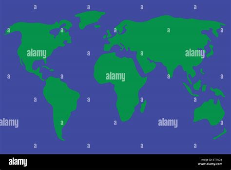 World map vector illustration in green and blue. Simplistic and schematic design Stock Vector ...