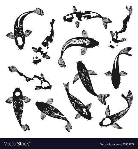 Koi Fish Vector Koi Fish Clipart Koi Fish Cricut Silhouette Cut File ...