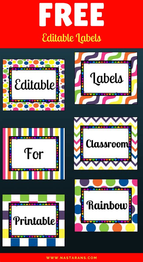 Free Printable And Editable Labels For Classroom Organization ...