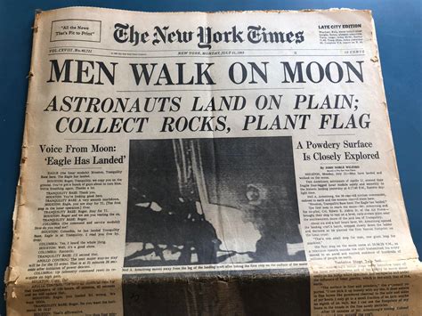 My Grandfather’s New York Times the day after the 1969 Moon Landings : r/mildlyinteresting