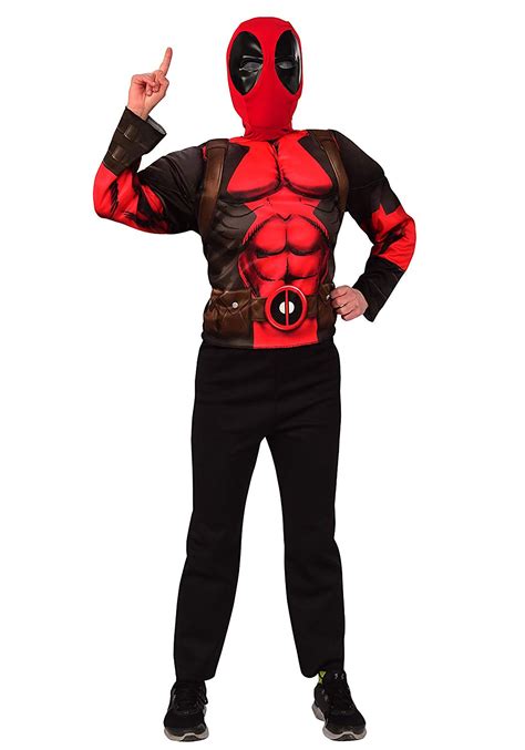 Kid's Deadpool Mask & Top Costume Deluxe Set