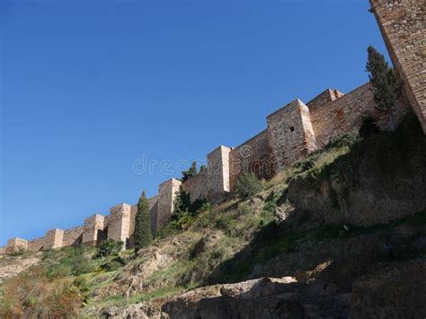 Alcazaba inner courtyard stock image. Image of arches - 65774561