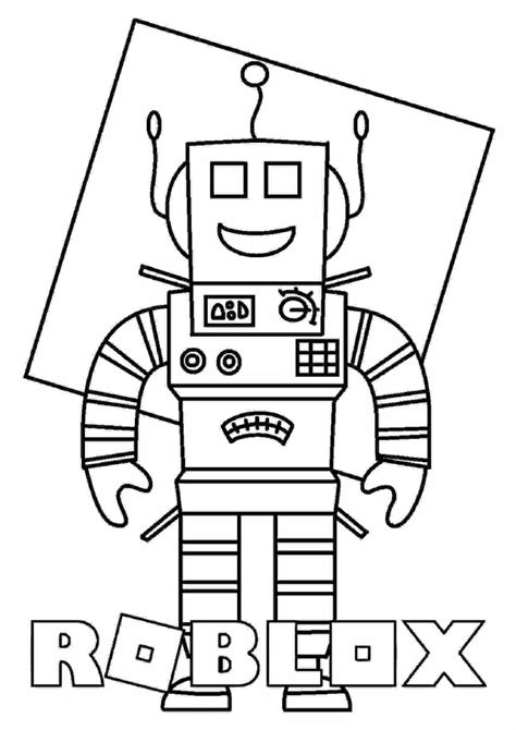 Happy Mr.Robot from Roblox Coloring Pages - Lego Coloring Pages - Coloring Pages For Kids And Adults