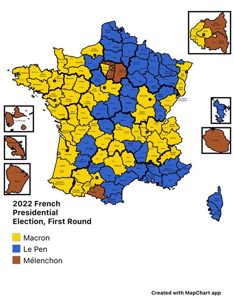 The First Round of the 2022 French Presidential Election : r/MapPorn