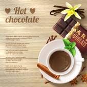 Delicious hot chocolate drink with ingredients - Free Stock Image