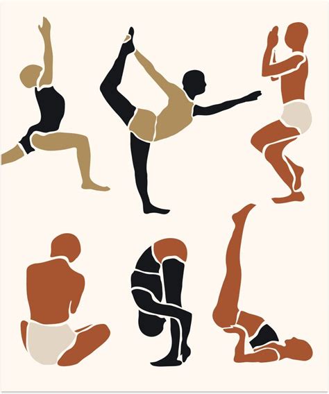 Yoga Poses Vector Illustrations for Mobile App