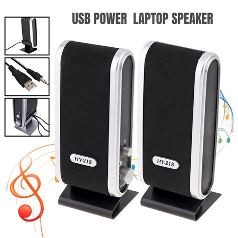 Computer Speakers- Small Wired External Laptop Speakers 2.0 Channel Mini Desktop Computer ...