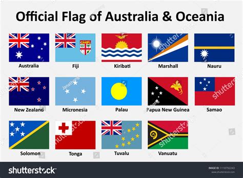 Vector Illustration Australia Oceania Flag Stock Vector (Royalty Free) 1118792243 | Shutterstock