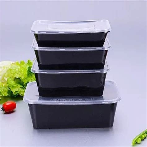 Black Plain Disposable Plastic Food Containers at Rs 8.20/piece in Pune