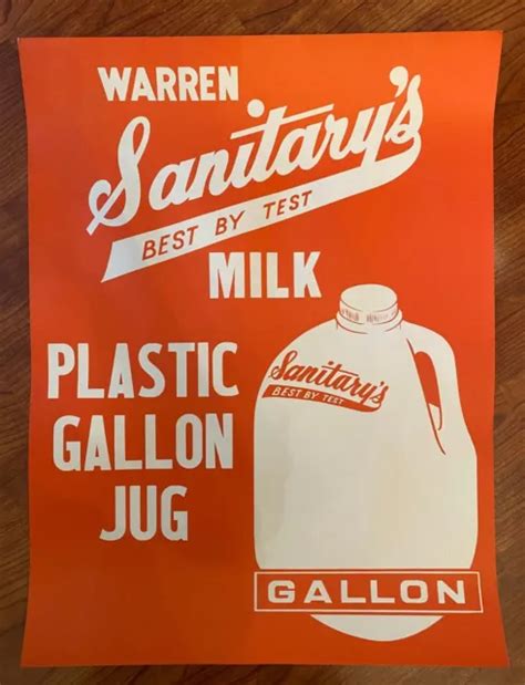 VINTAGE 1960S WARREN Sanitary Dairy Milk Unused Advertising Poster $13.95 - PicClick